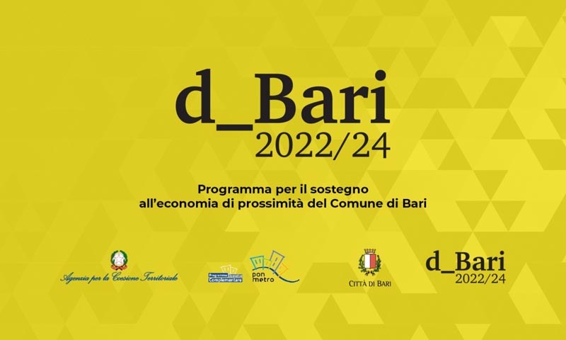  "Impresa prossima": approvato il nuovo bando del programma d_Bari 2022-2024 per l‘apertura di nuovi esercizi di vicinato 